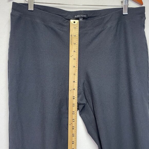 Eileen Fisher Elastic Waistband Pull On Slim Ankle Pants Women Large Dark Gray - Picture 8 of 10